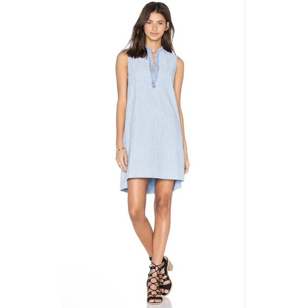 Rag & Bone Barcelona Chambray Mini Dress Sz S Sleeveless Luxury Chic Preppy $250